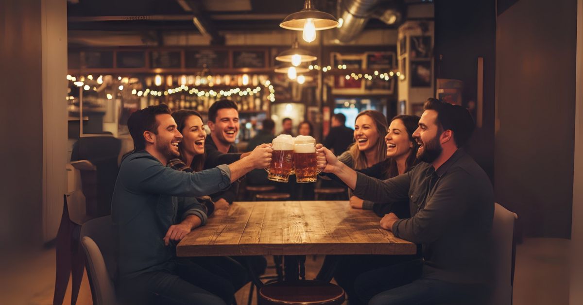 Variedade de cervejas artesanais em diferentes copos