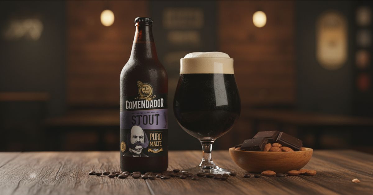 Cerveja Stout escura em um copo